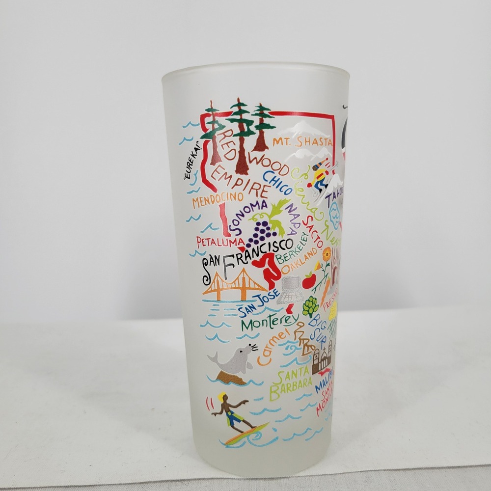 Catstudio California State Glass Frosted Highball Souvenir Map Tumbler 15oz - Picture 3 of 3